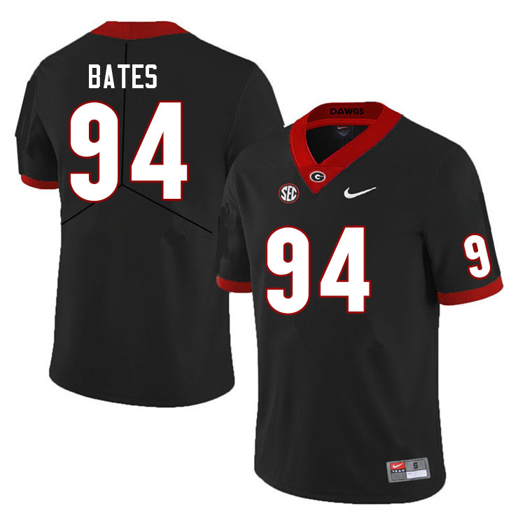 Georgia Bulldogs #94 Henry Bates College Football Jerseys Sale-Black